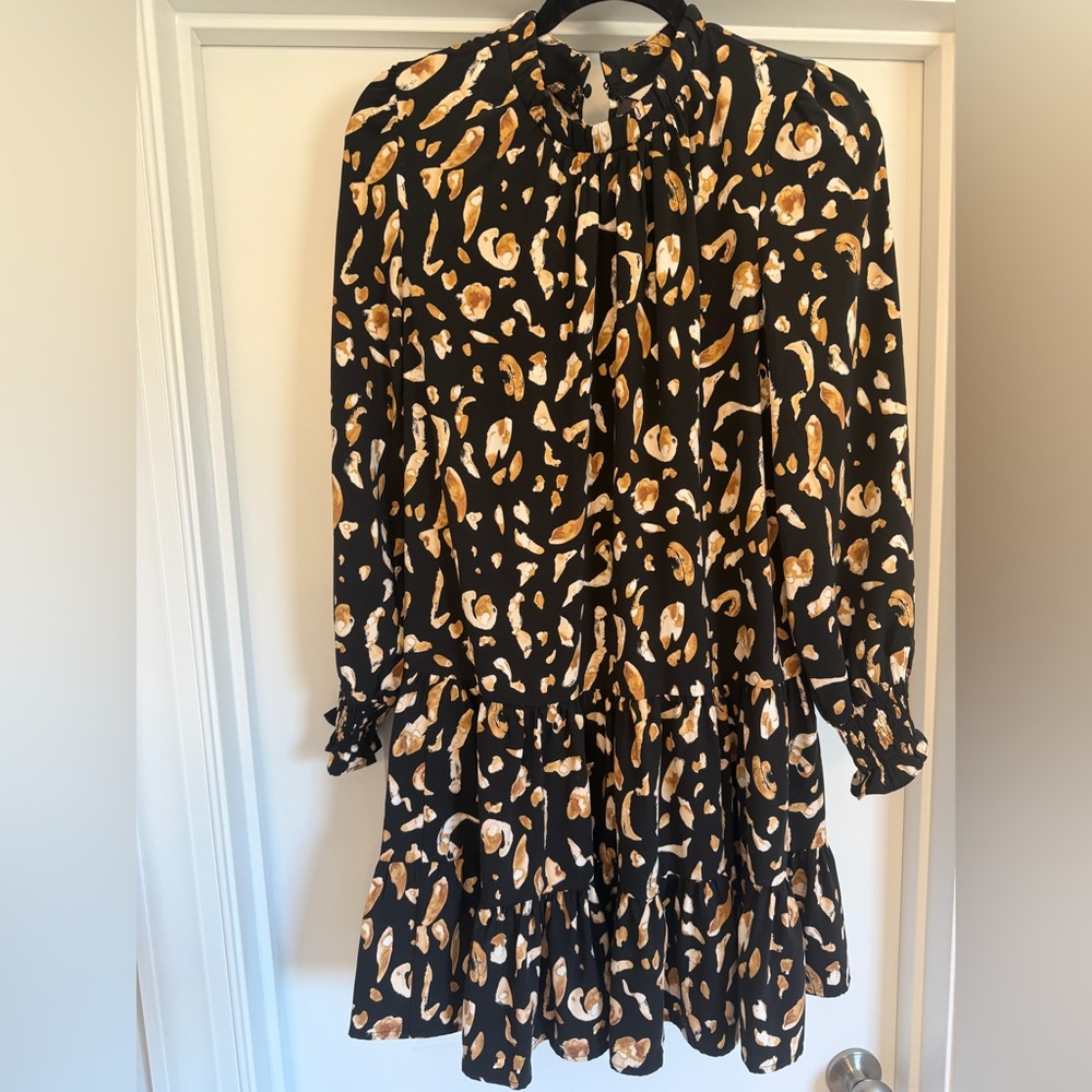 Nine West Black and Tan Patterned Dress